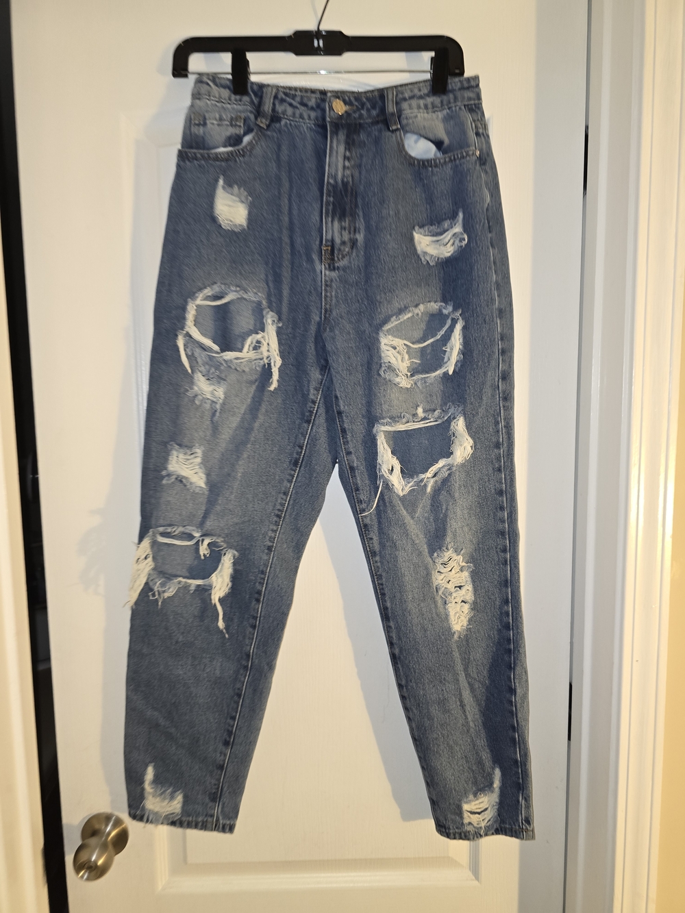 Missguided Petite Denim Jeans - Light Blue with Gold Stitching